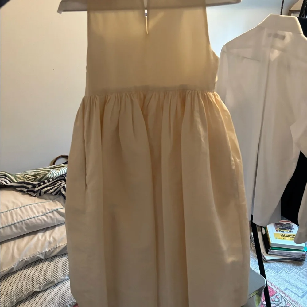 Crew Cuts Collection Ivory Bow-Front Sleeveless Party Dress